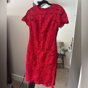 Ralph Lauren Red Lace Dress